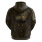 Custom Gabon Football Zip Hoodie Black Panther Thunder - African Pride