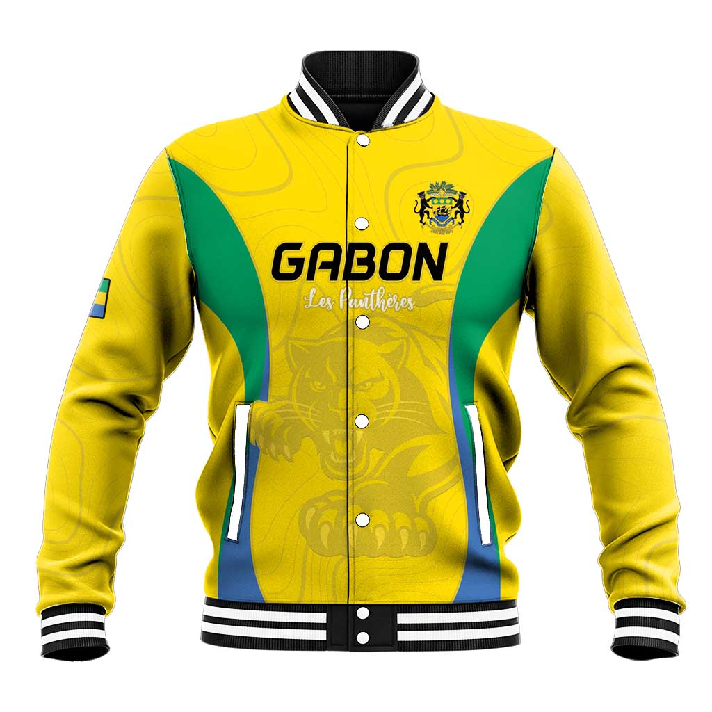 Custom Gabon Football Baseball Jacket Go Champions Les Pantheres - African Pride