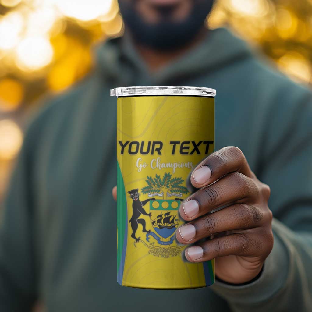 Custom Gabon Football 4 in 1 Can Cooler Tumbler Go Champions Les Pantheres - African Pride