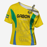 Custom Gabon Football Cross Shoulder Shirt Go Champions Les Pantheres - African Pride