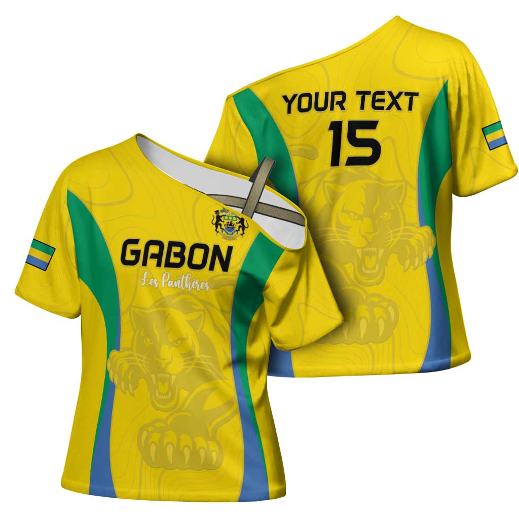 Custom Gabon Football Cross Shoulder Shirt Go Champions Les Pantheres - African Pride