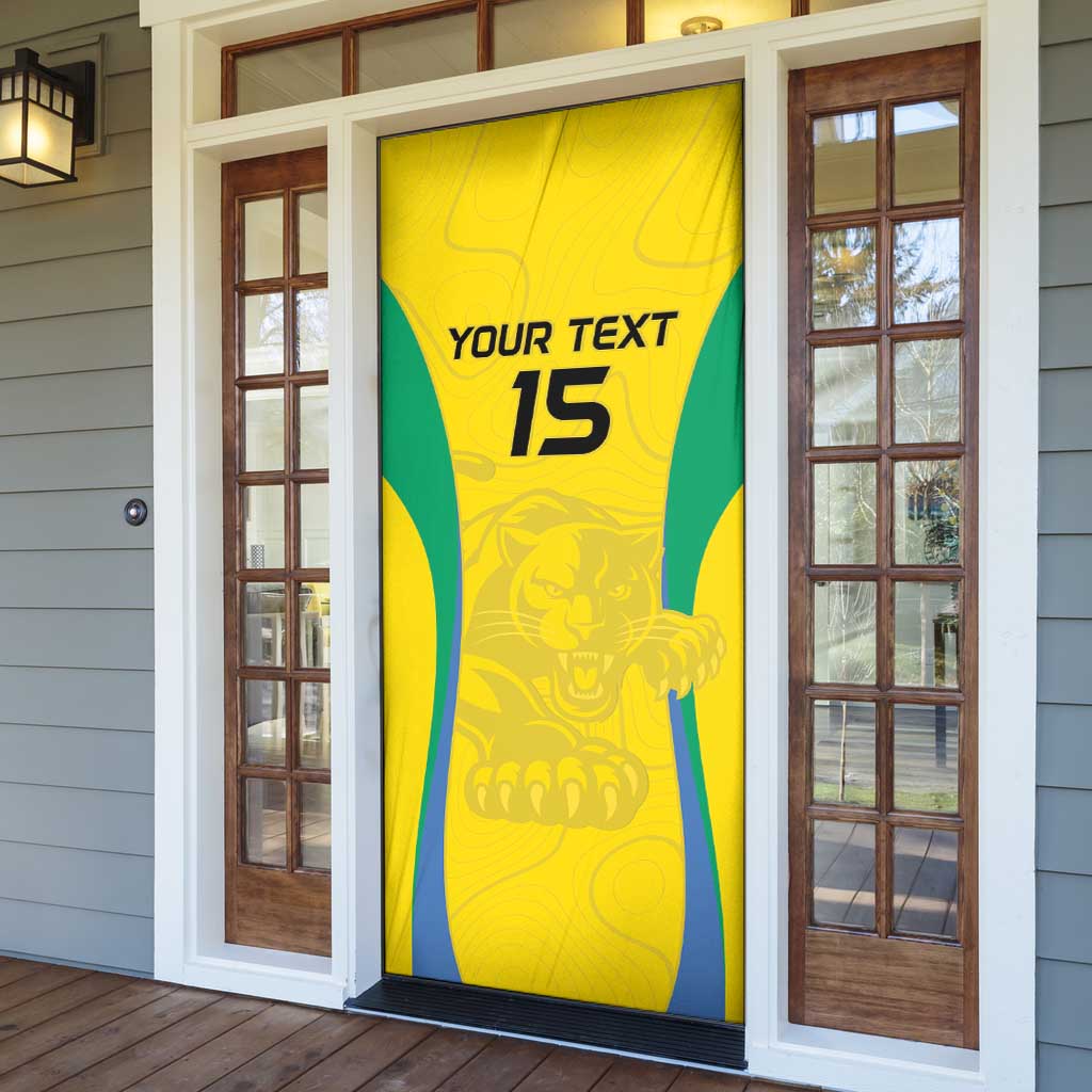 Custom Gabon Football Door Cover Go Champions Les Pantheres - African Pride