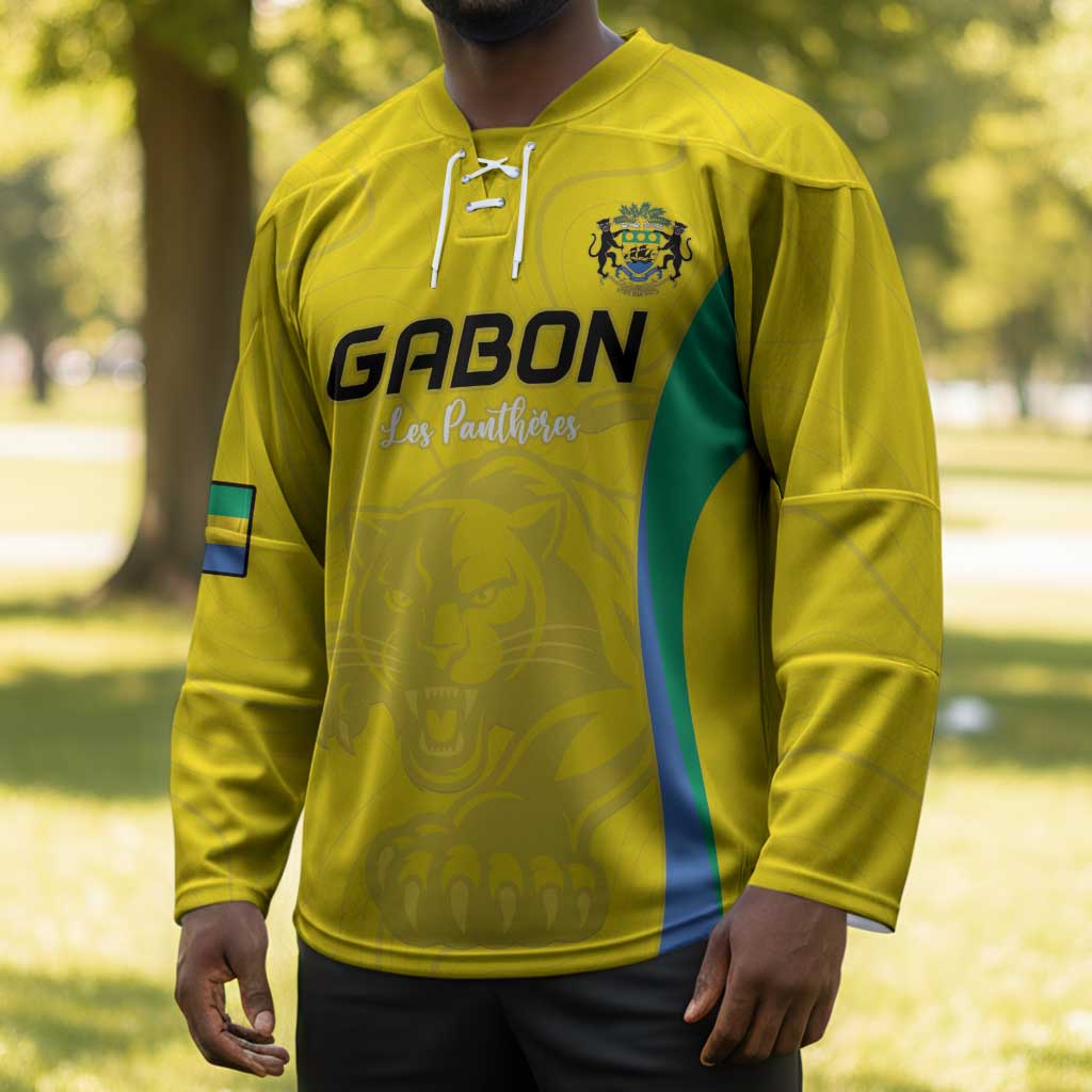 Custom Gabon Football Hockey Jersey Go Champions Les Pantheres - African Pride