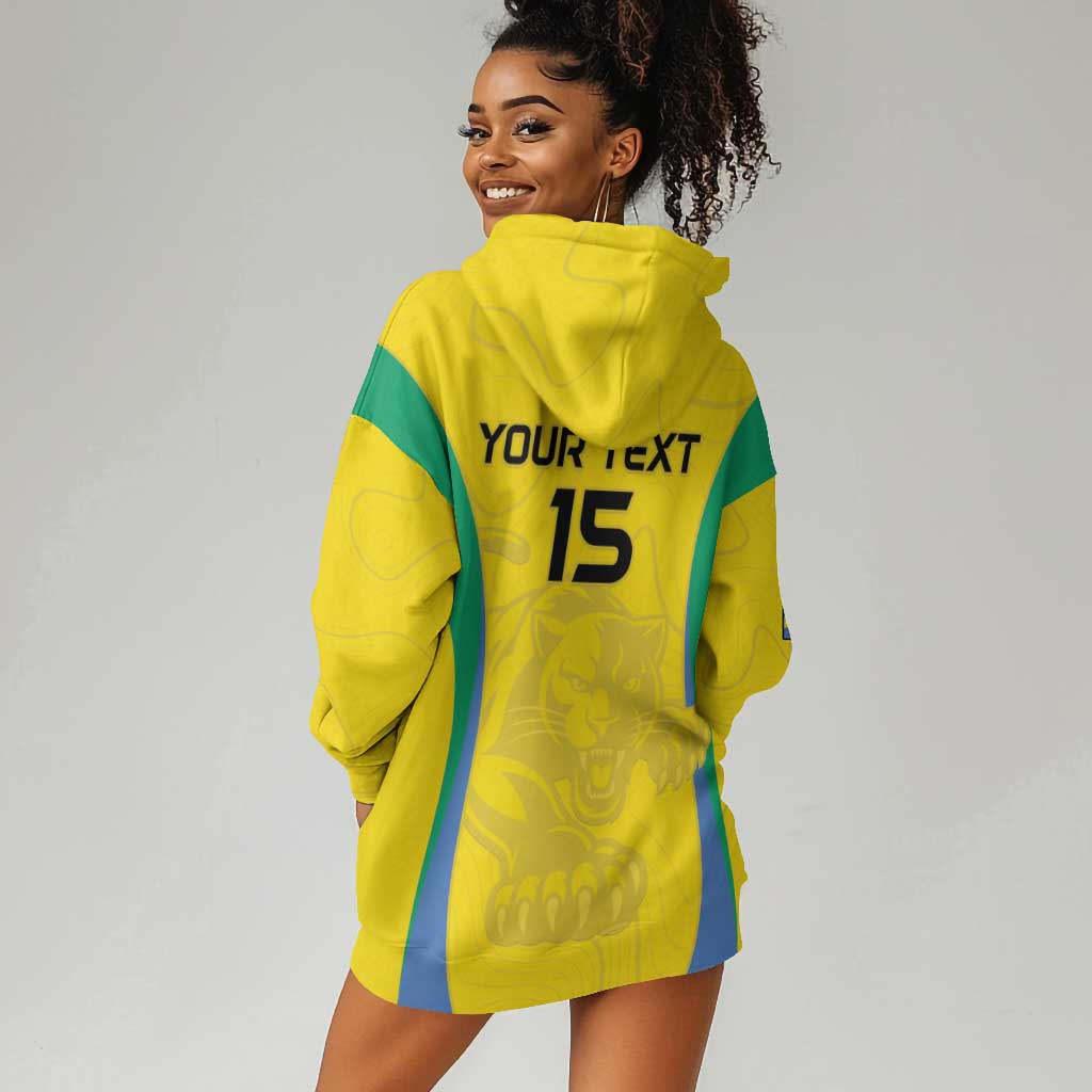 Custom Gabon Football Hoodie Dress Go Champions Les Pantheres - African Pride