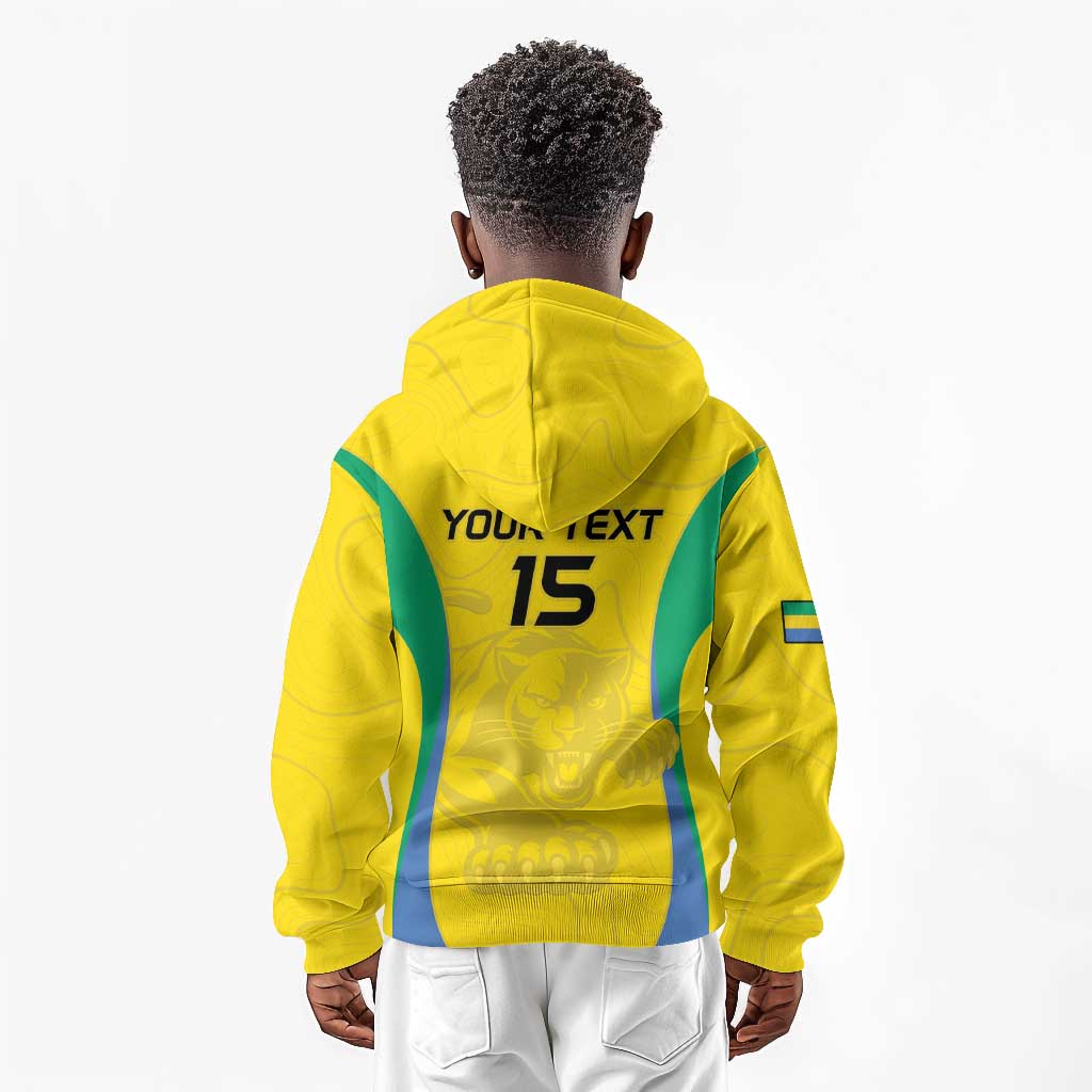 Custom Gabon Football Kid Hoodie Go Champions Les Pantheres - African Pride