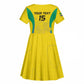 Custom Gabon Football Kid Short Sleeve Dress Go Champions Les Pantheres - African Pride