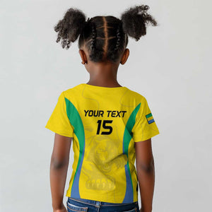 Custom Gabon Football Kid T shirt Go Champions Les Pantheres - African Pride