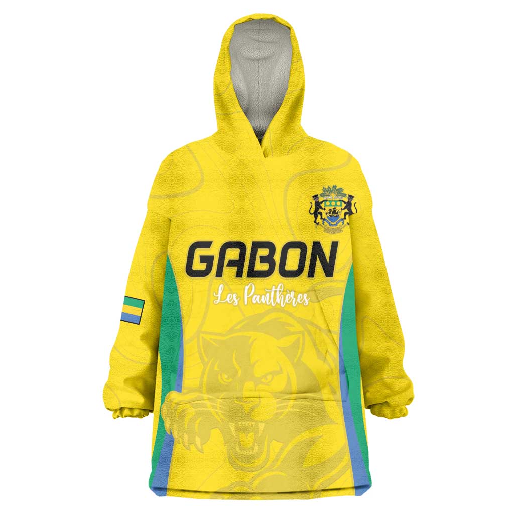 Custom Gabon Football Kid Wearable Blanket Hoodie Go Champions Les Pantheres - African Pride