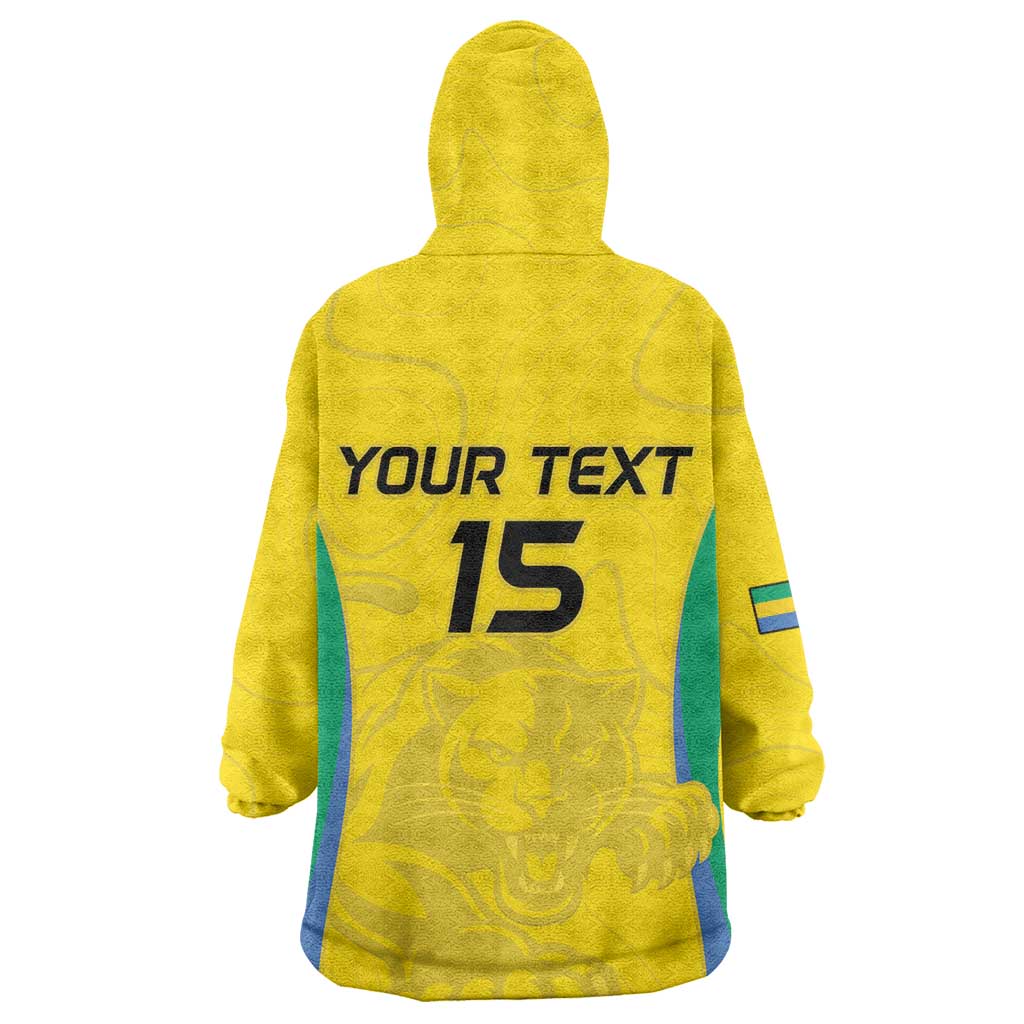 Custom Gabon Football Kid Wearable Blanket Hoodie Go Champions Les Pantheres - African Pride