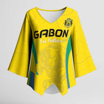 Custom Gabon Football Kimono Sleeve Blouse Go Champions Les Pantheres - African Pride