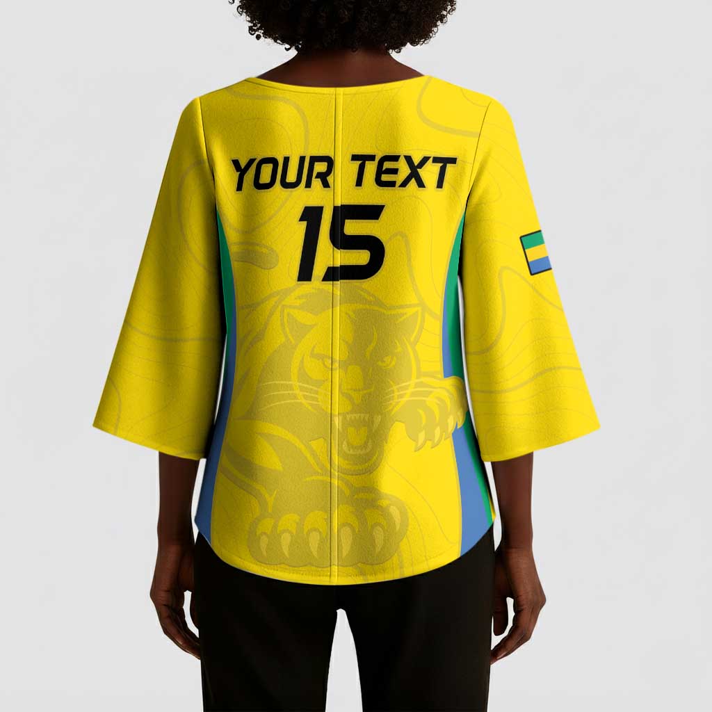Custom Gabon Football Kimono Sleeve Blouse Go Champions Les Pantheres - African Pride