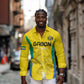 Custom Gabon Football Long Sleeve Button Shirt Go Champions Les Pantheres - African Pride