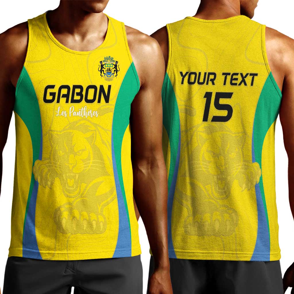 Custom Gabon Football Men Tank Top Go Champions Les Pantheres - African Pride