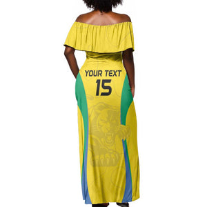 Custom Gabon Football Off Shoulder Maxi Dress Go Champions Les Pantheres - African Pride