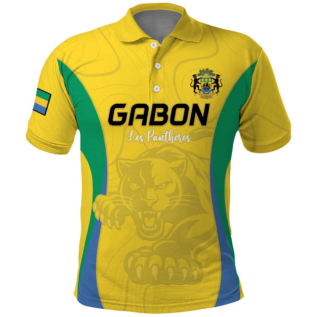 Custom Gabon Football Polo Shirt Go Champions Les Pantheres - African Pride