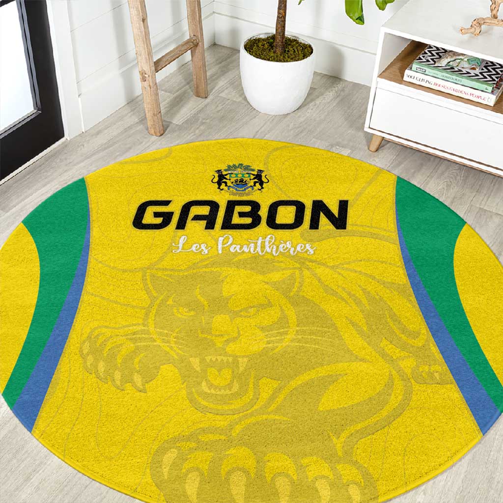 Gabon Football Round Carpet Go Champions Les Pantheres - African Pride