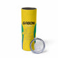 Custom Gabon Football Skinny Tumbler Go Champions Les Pantheres - African Pride