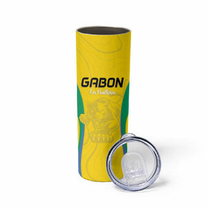 Custom Gabon Football Skinny Tumbler Go Champions Les Pantheres - African Pride