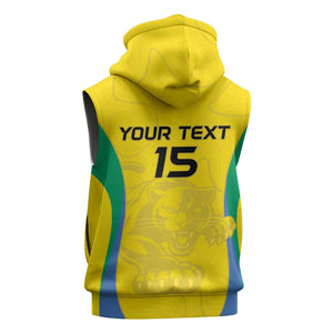 Custom Gabon Football Sleeveless Hoodie Go Champions Les Pantheres - African Pride