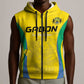Custom Gabon Football Sleeveless Zip Hoodie Go Champions Les Pantheres - African Pride