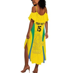 Custom Gabon Football Summer Maxi Dress Go Champions Les Pantheres - African Pride