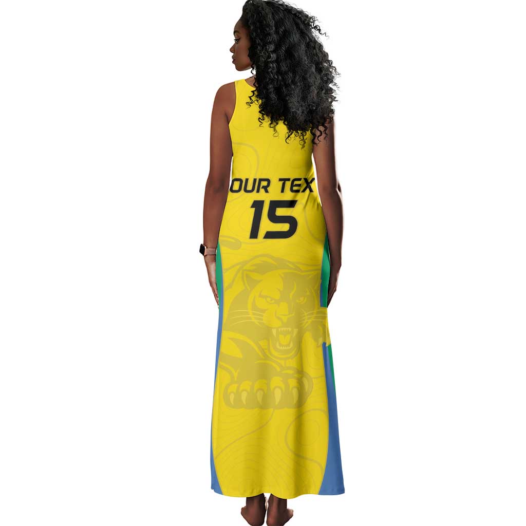Custom Gabon Football Tank Maxi Dress Go Champions Les Pantheres - African Pride