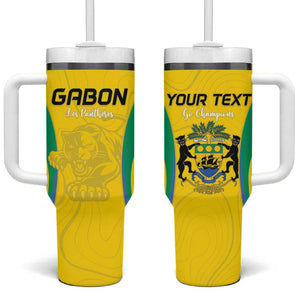 Custom Gabon Football Tumbler With Handle Go Champions Les Pantheres - African Pride