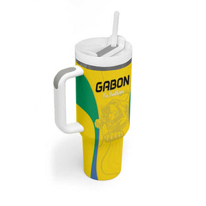 Custom Gabon Football Tumbler With Handle Go Champions Les Pantheres - African Pride