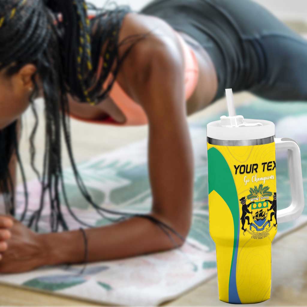 Custom Gabon Football Tumbler With Handle Go Champions Les Pantheres - African Pride