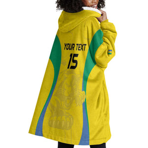 Custom Gabon Football Wearable Blanket Hoodie Go Champions Les Pantheres - African Pride