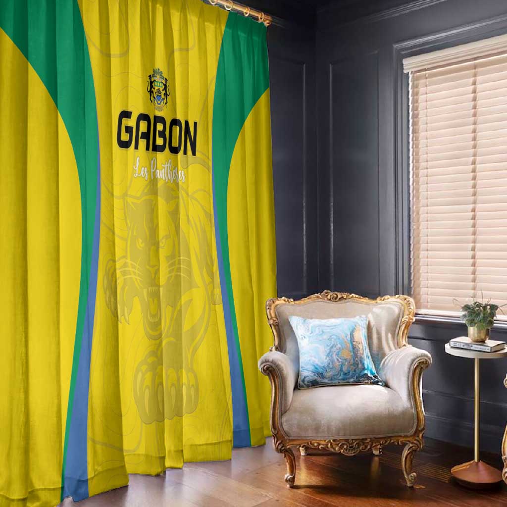 Gabon Football Window Curtain Go Champions Les Pantheres - African Pride
