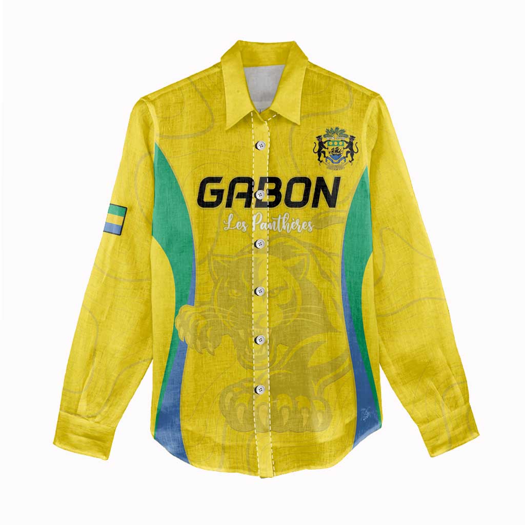 Custom Gabon Football Women Casual Shirt Go Champions Les Pantheres - African Pride