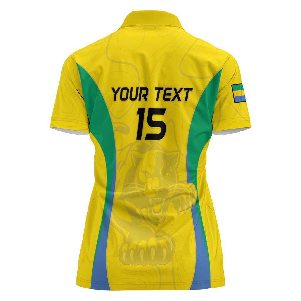 Custom Gabon Football Women Polo Shirt Go Champions Les Pantheres - African Pride