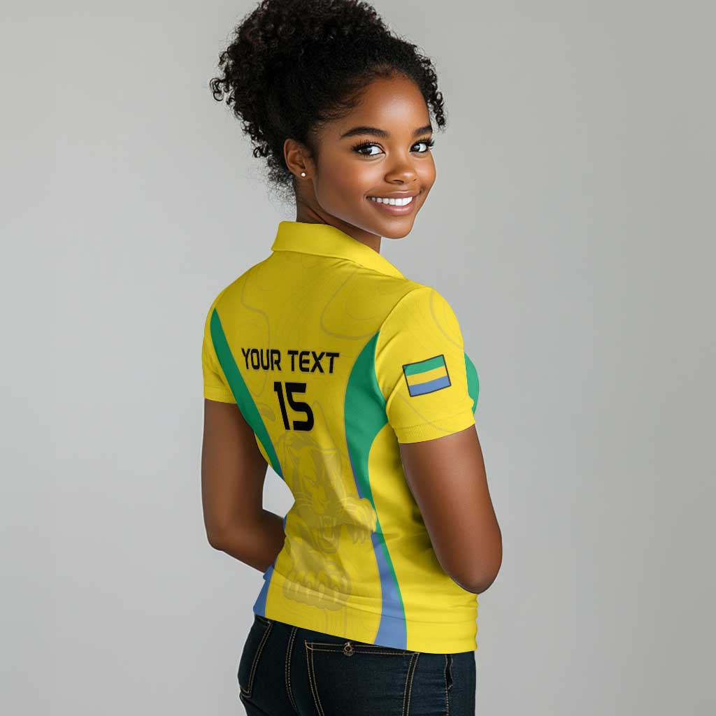 Custom Gabon Football Women Polo Shirt Go Champions Les Pantheres - African Pride