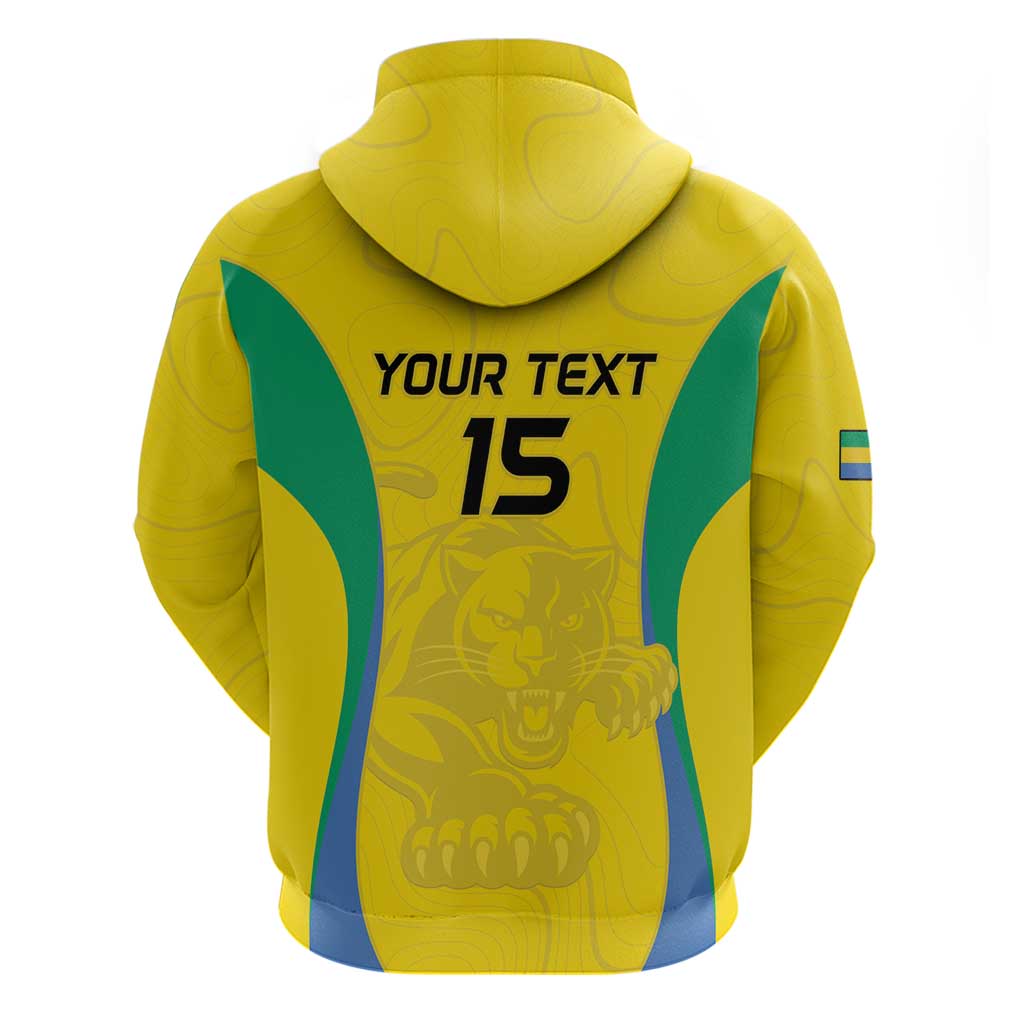 Custom Gabon Football Zip Hoodie Go Champions Les Pantheres - African Pride