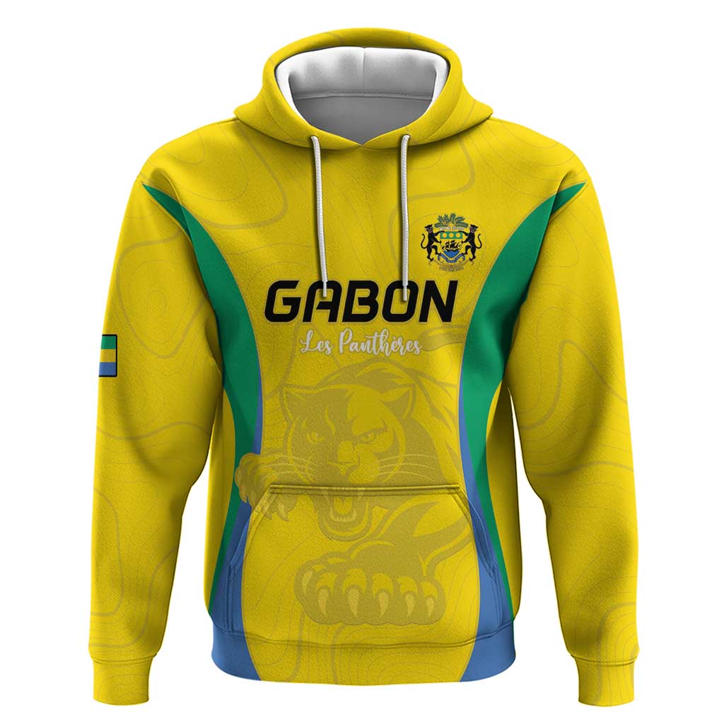Custom Gabon Football Zip Hoodie Go Champions Les Pantheres - African Pride