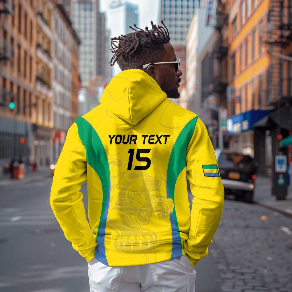 Custom Gabon Football Zip Hoodie Go Champions Les Pantheres - African Pride