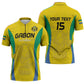 Custom Gabon Football Zipper Polo Shirt Go Champions Les Pantheres - African Pride