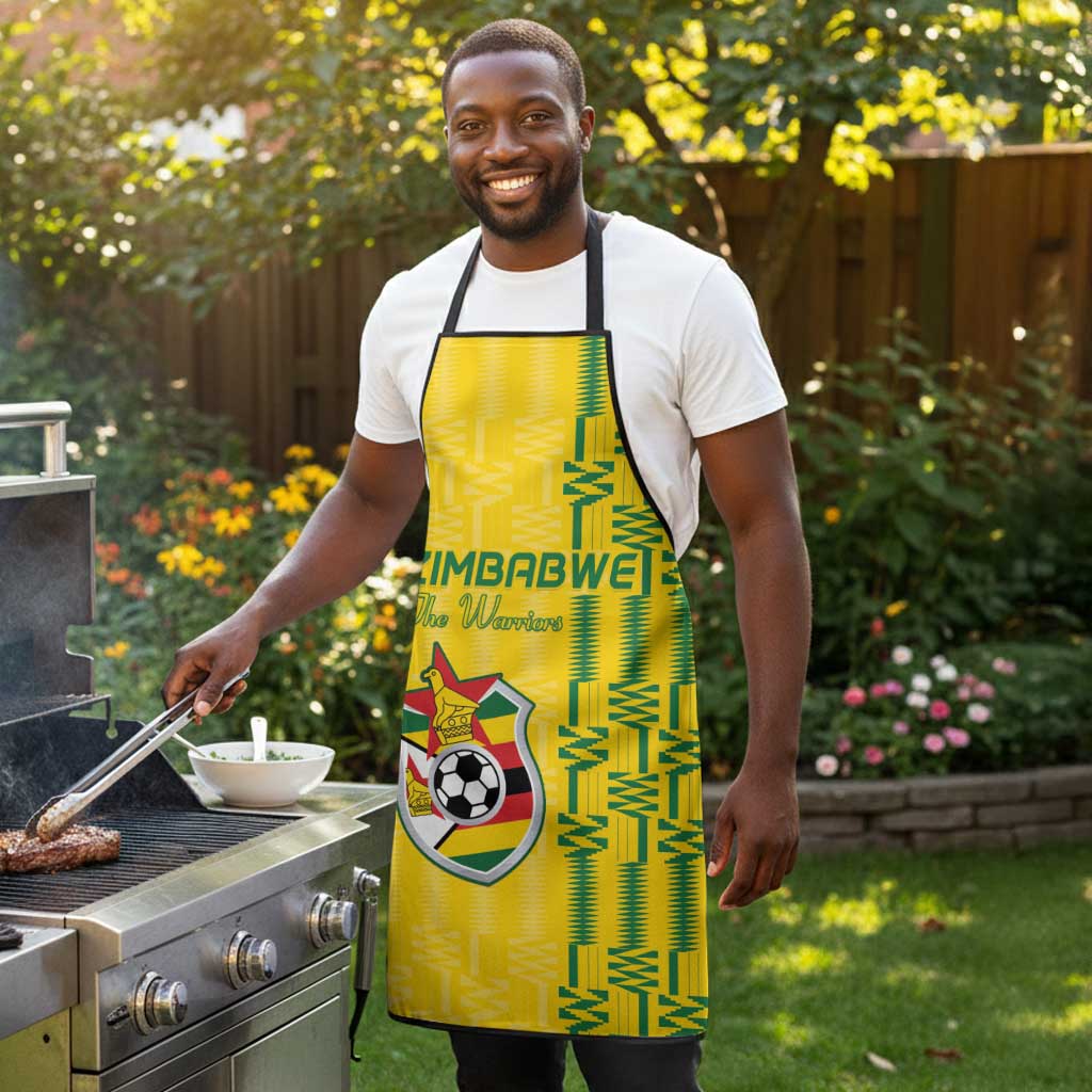 Zimbabwe Football Apron Come On Warriors - Kente Pattern - African Pride