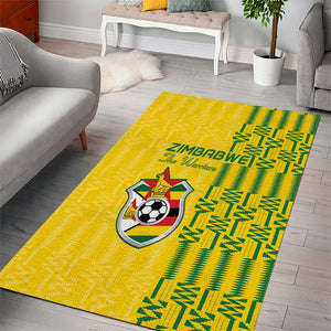 Zimbabwe Football Area Rug Come On Warriors - Kente Pattern - African Pride
