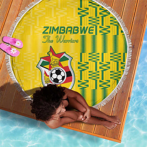 Zimbabwe Football Beach Blanket Come On Warriors - Kente Pattern - African Pride