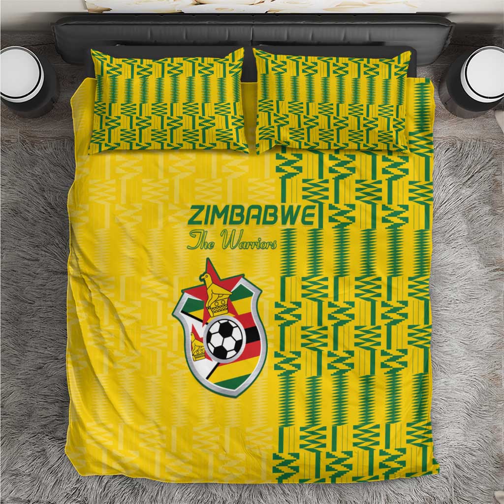 Zimbabwe Football Bedding Set Come On Warriors - Kente Pattern - African Pride