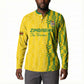 Custom Zimbabwe Football Button Sweatshirt Come On Warriors - Kente Pattern