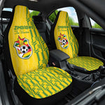 Zimbabwe Football Car Seat Cover Come On Warriors - Kente Pattern - African Pride