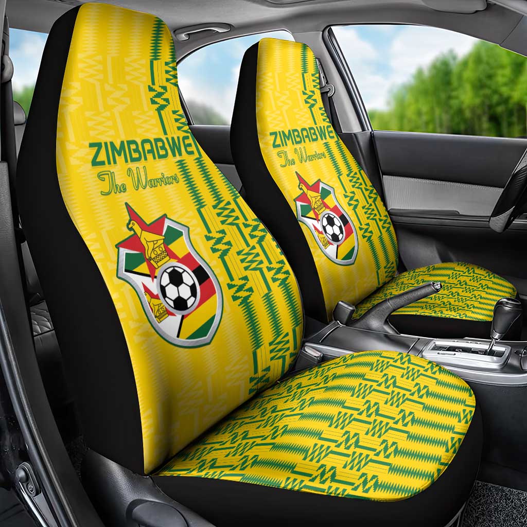Zimbabwe Football Car Seat Cover Come On Warriors - Kente Pattern - African Pride