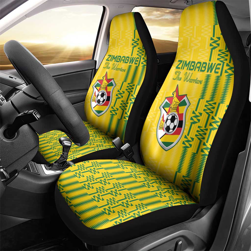Zimbabwe Football Car Seat Cover Come On Warriors - Kente Pattern - African Pride