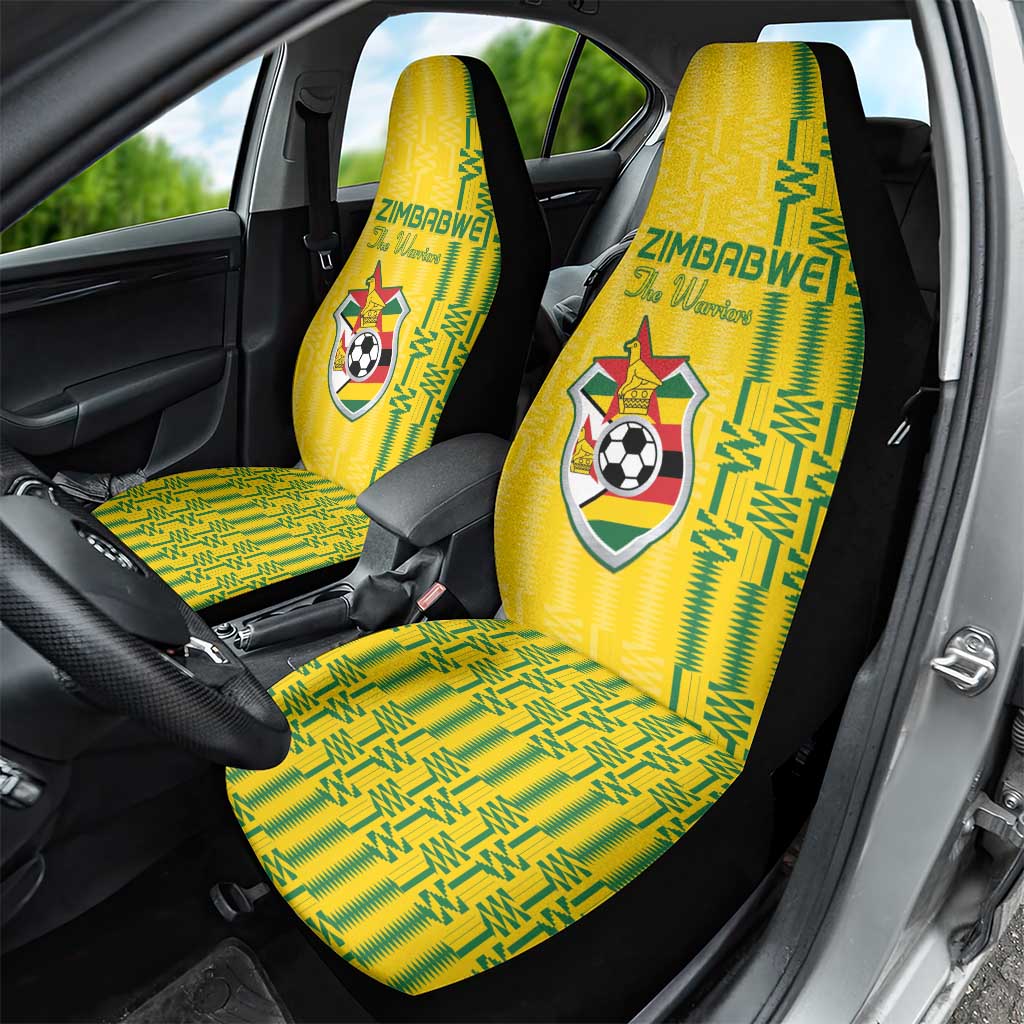 Zimbabwe Football Car Seat Cover Come On Warriors - Kente Pattern - African Pride