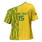 Custom Zimbabwe Football Cross Shoulder Shirt Come On Warriors - Kente Pattern - African Pride