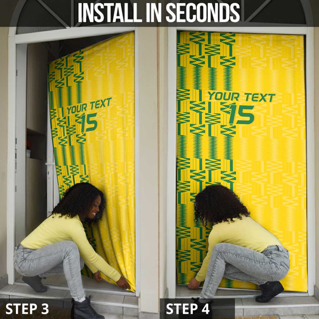 Custom Zimbabwe Football Door Cover Come On Warriors - Kente Pattern - African Pride