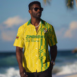 Custom Zimbabwe Football Hawaiian Shirt Come On Warriors - Kente Pattern - African Pride